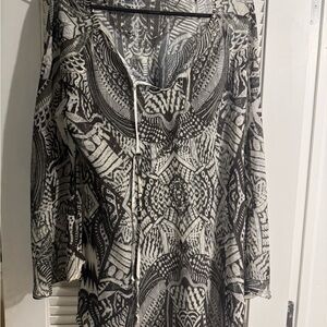 Harlow Black and White Abstract Dress